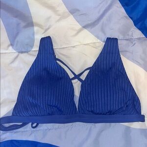 Blue Strappy Bikini Top Size XL